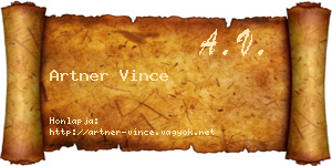 Artner Vince névjegykártya